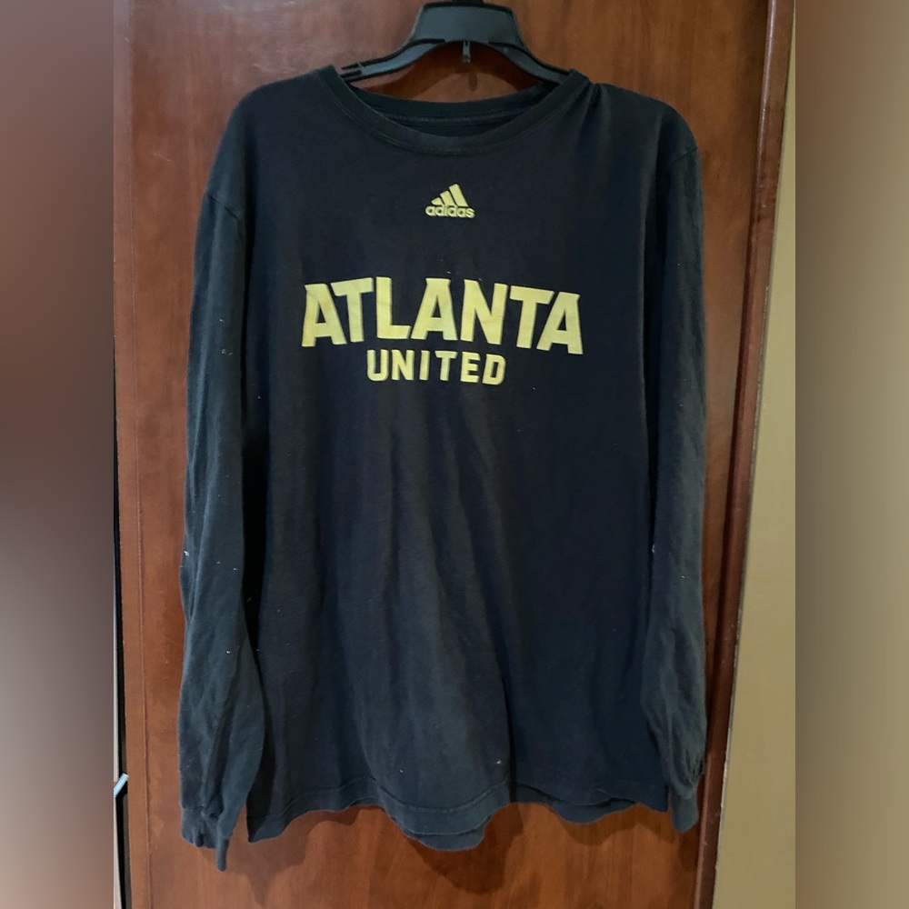 adidas Black Long Sleeve Shirt with Yellow Atlanta United Print
